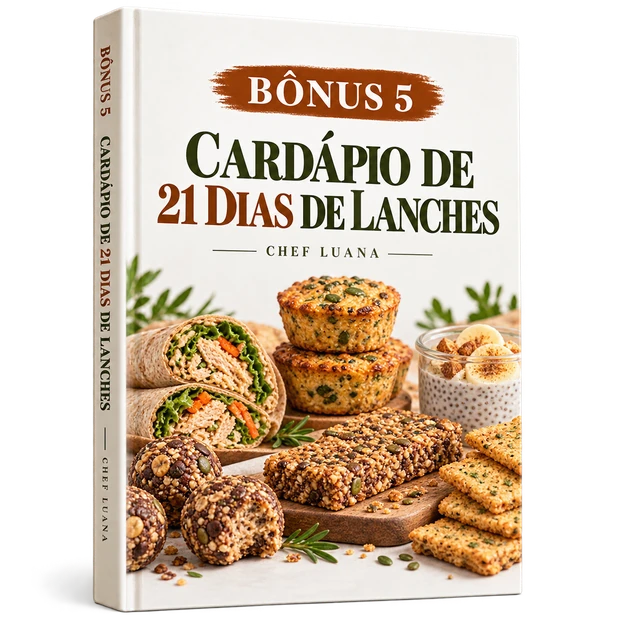 Mockup do bônus Cardápio de 21 Dias de Lanches