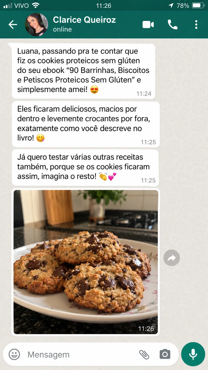 Print da conversa com Clarice Queiroz
