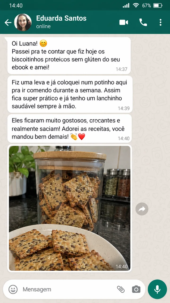 Print da conversa com Eduarda Santos